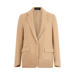 Single-breasted blazer in crafted fabric