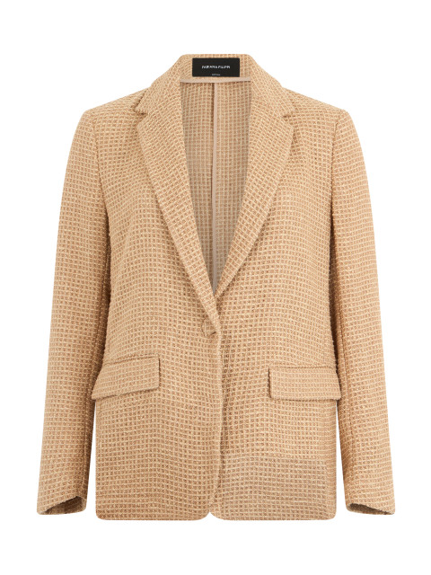 Single-breasted blazer in crafted fabric