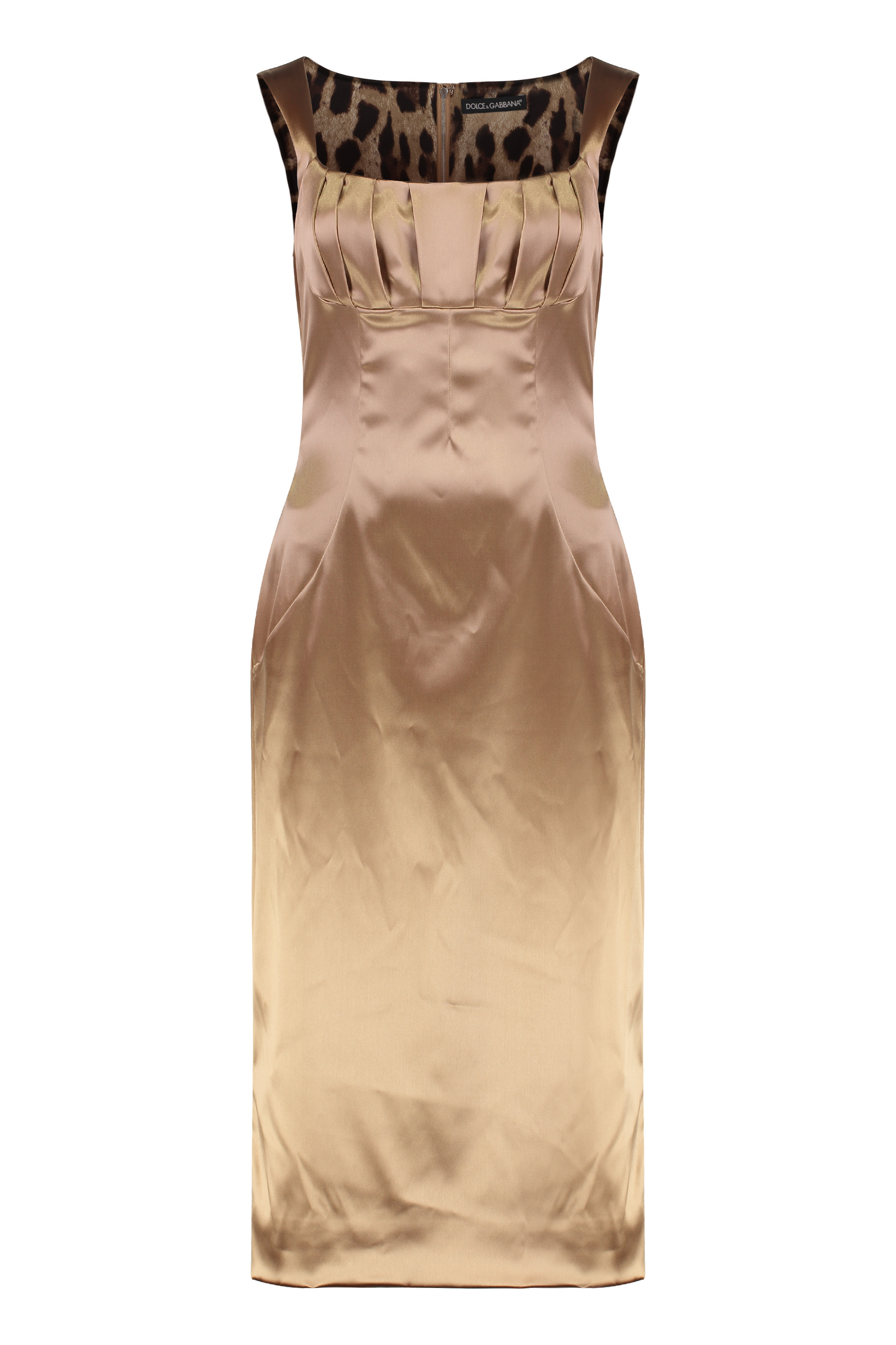 "Stretch satin long dress"