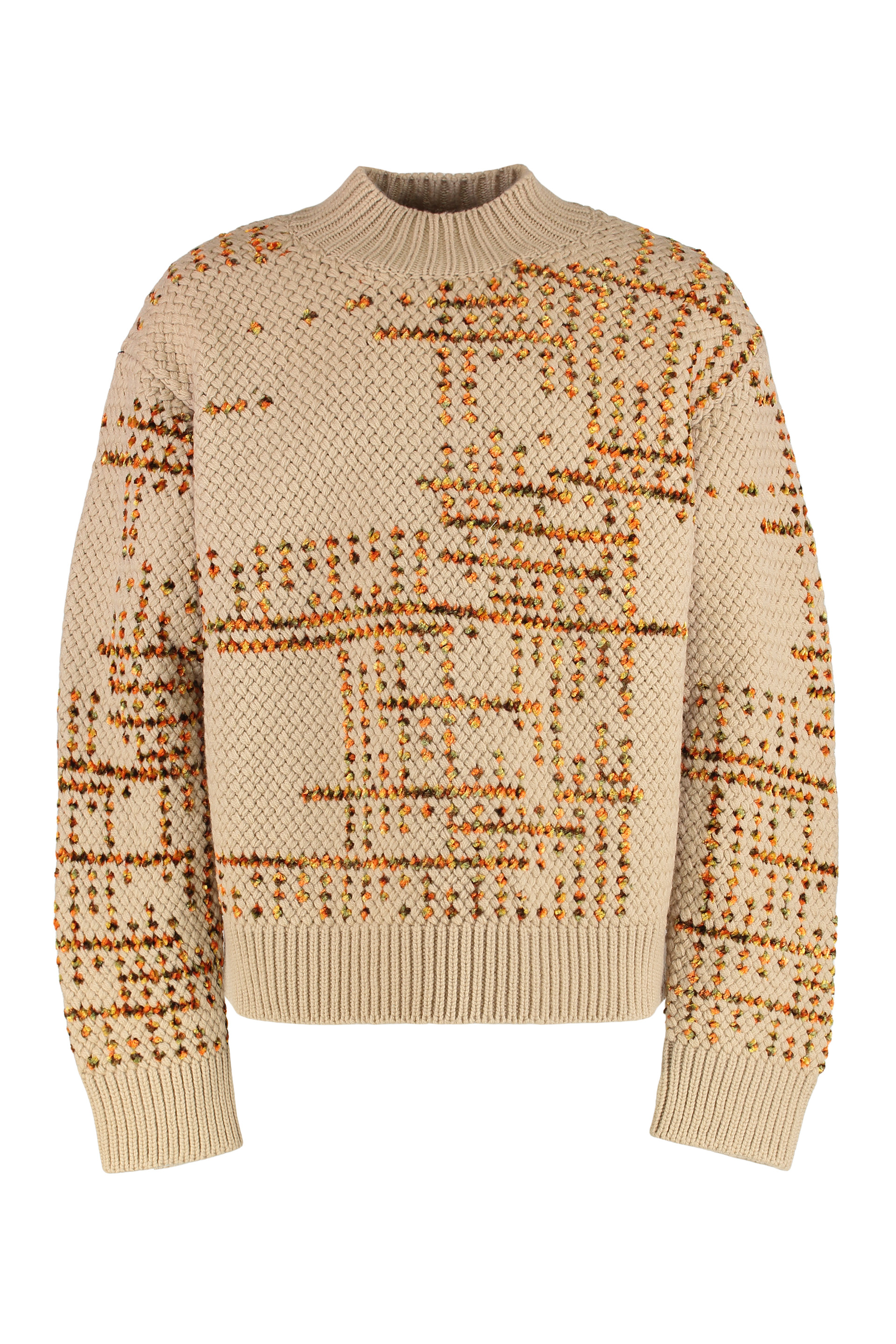 Crew neck sweater in mixed wool
