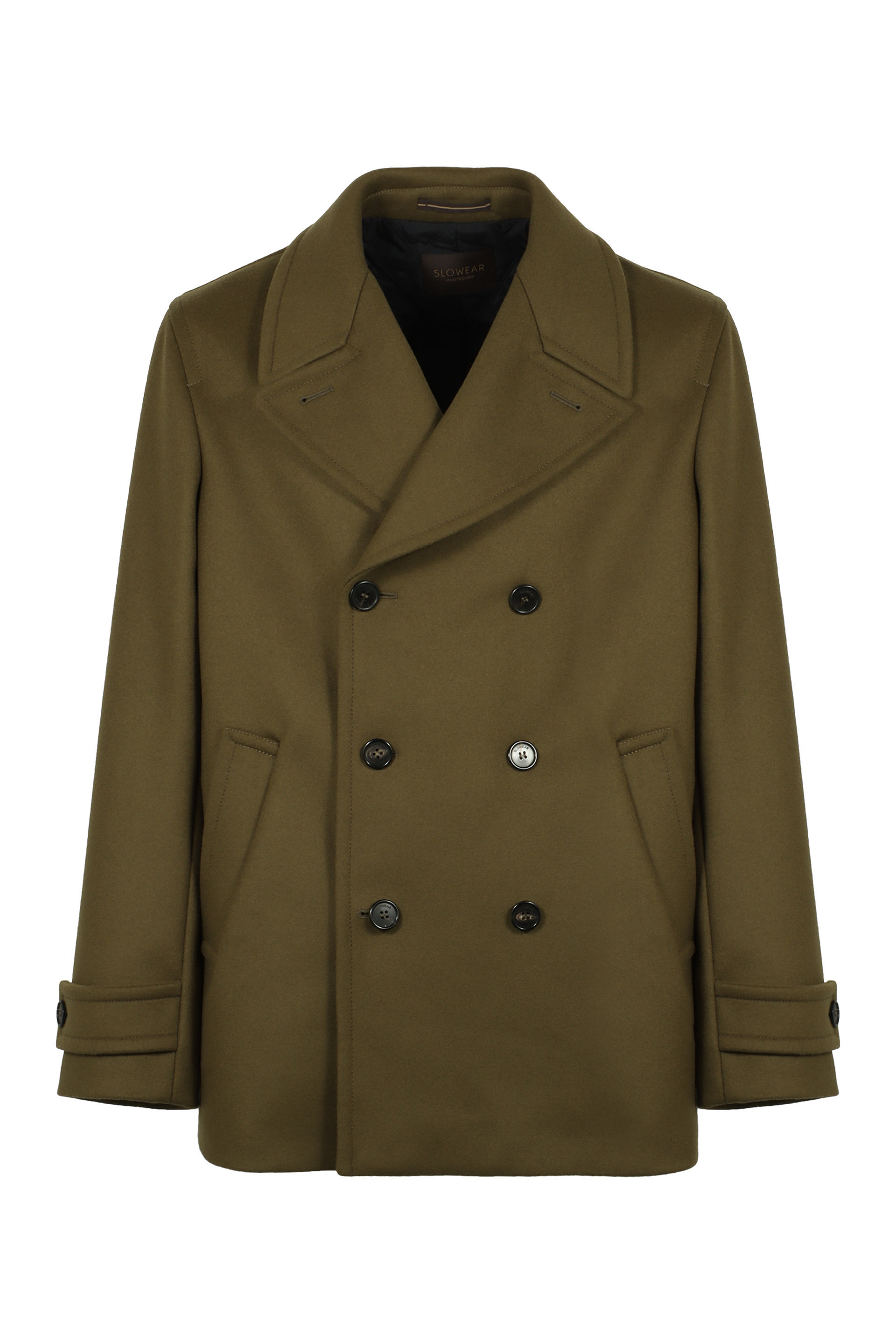 Double-breasted coat in mixed wool