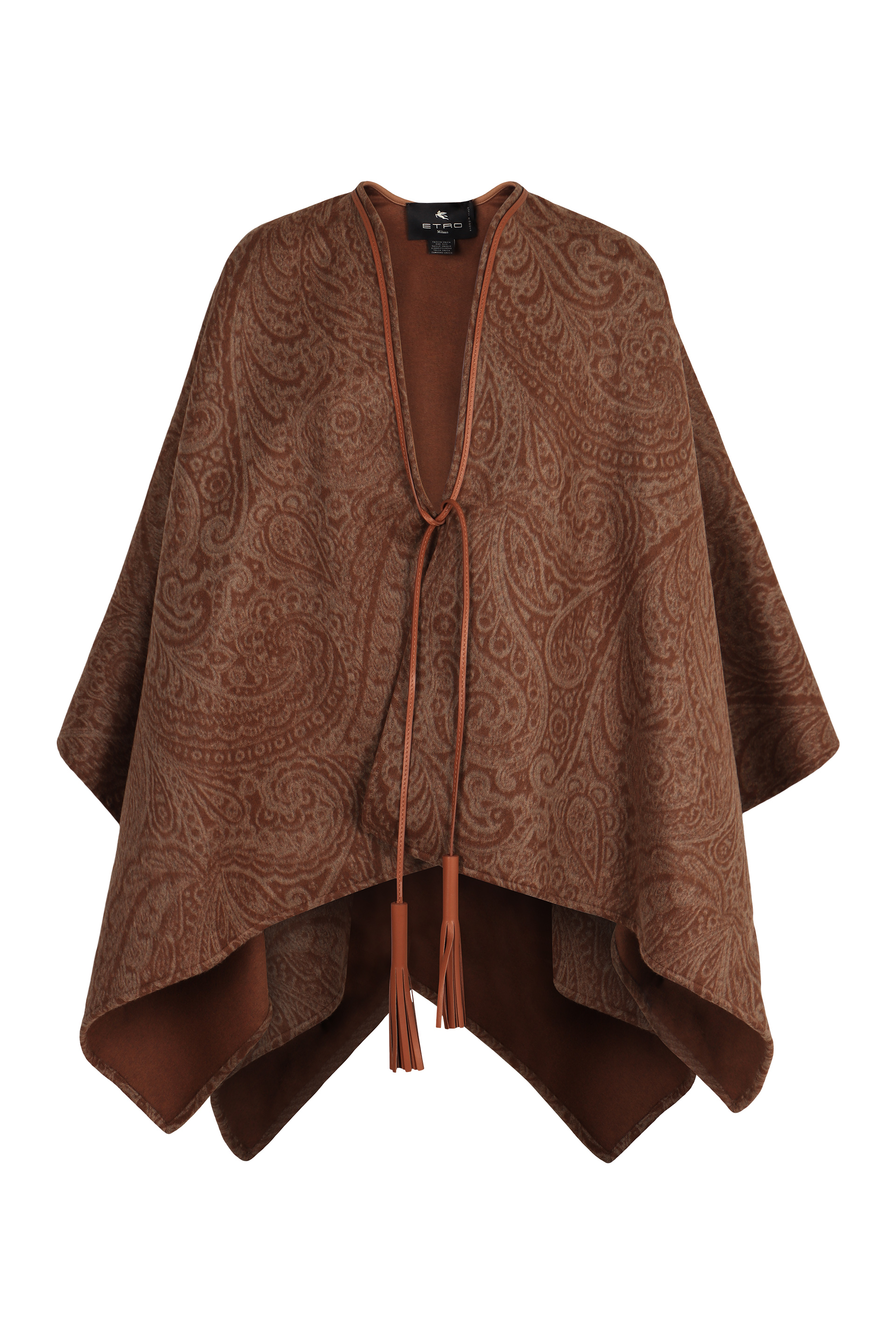 Wool and cashmere jacquard cloak