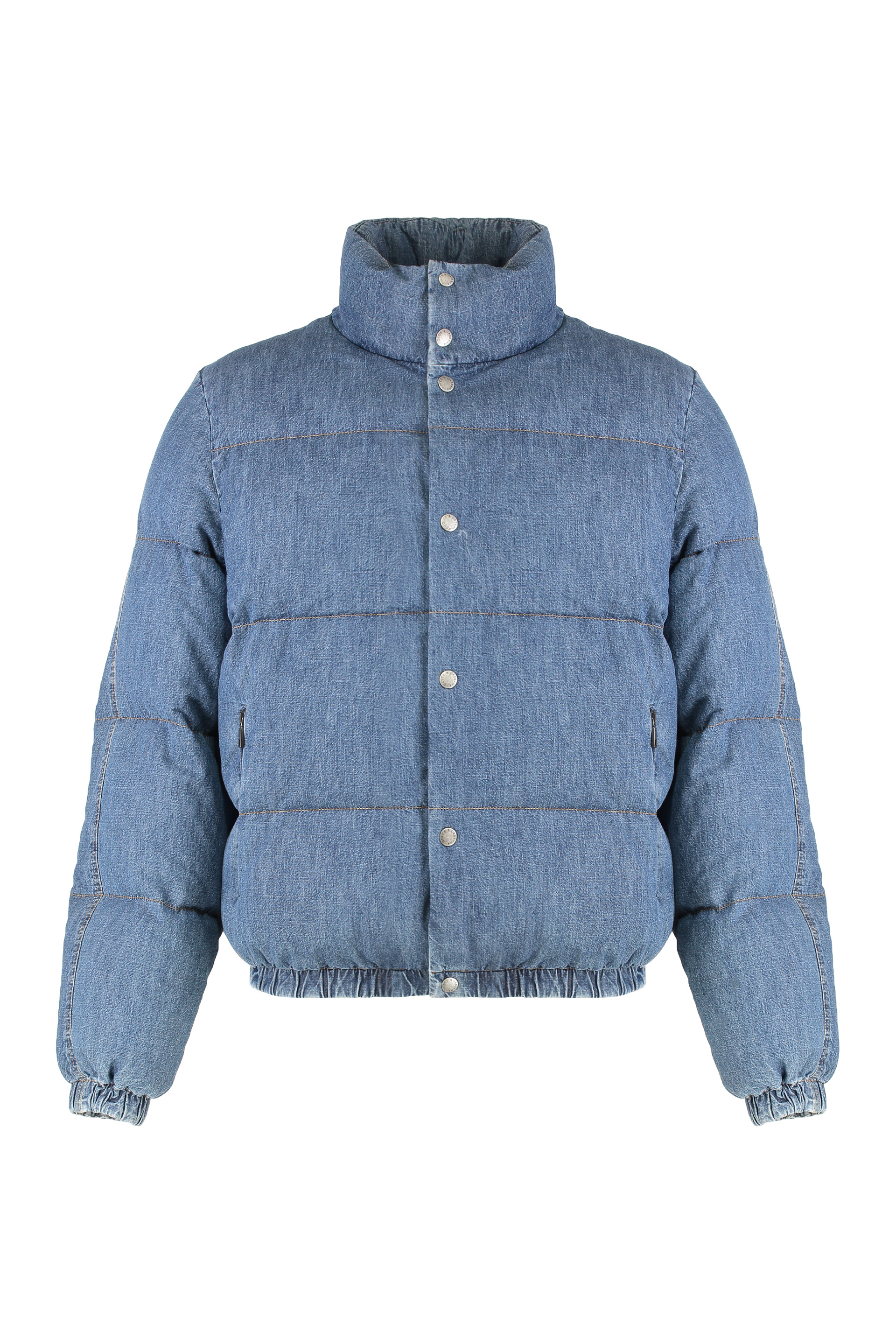 Puffer jacket in denim