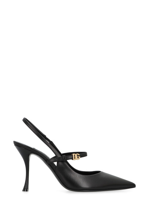 Slingback in leather