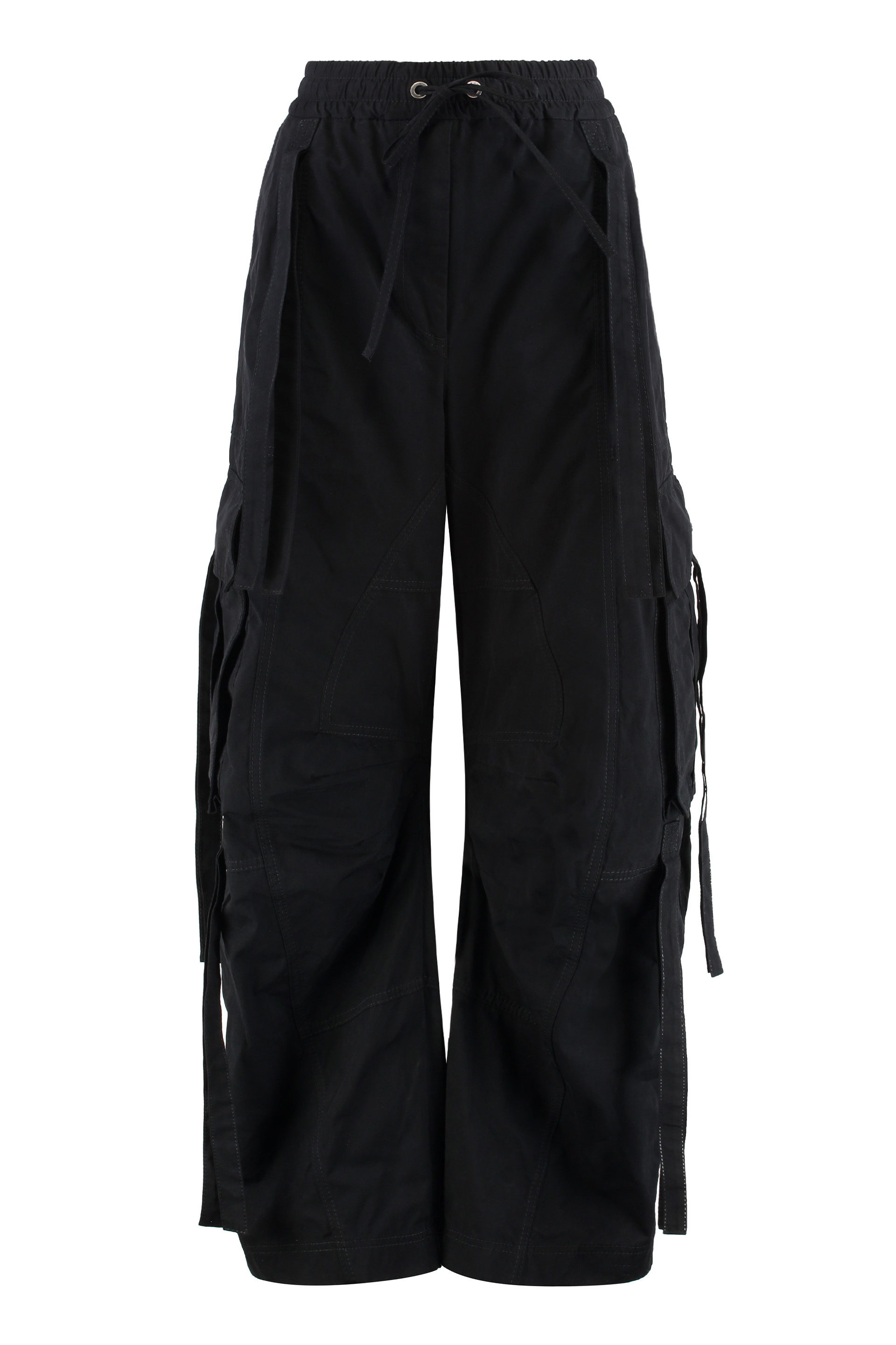 Cargo pants in coated faille