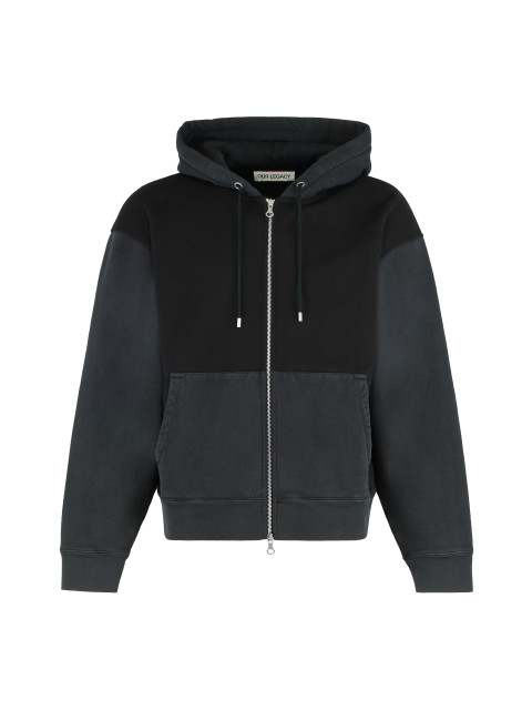 Hooded sweatshirt with zipper in cotton