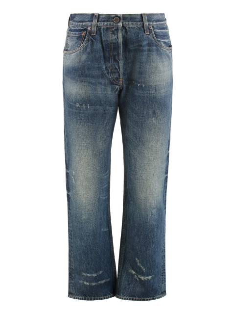 Five pocket jeans in washed denim