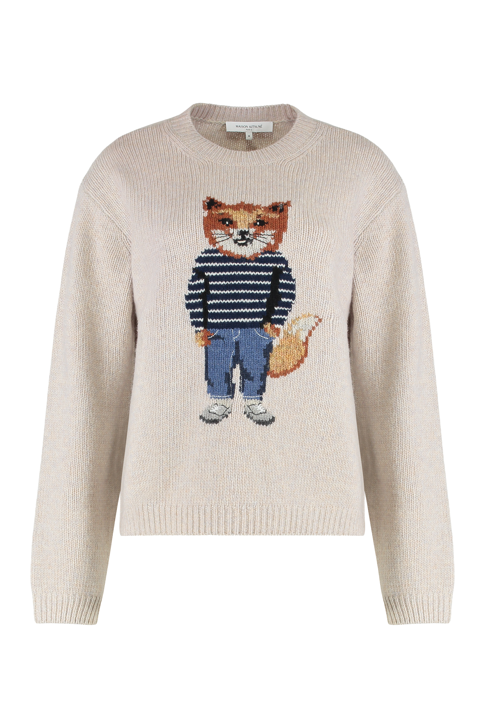 Sweater with round neckline in wool
