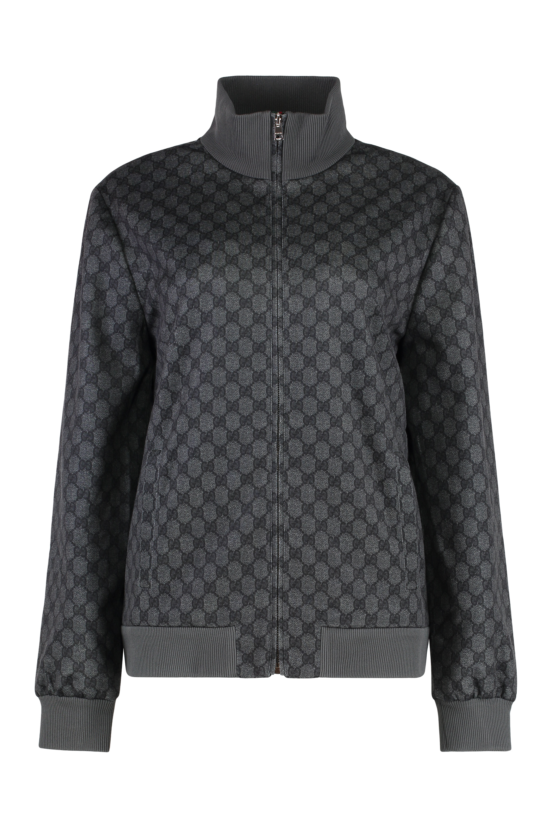Cotton blend full-zip sweatshirt