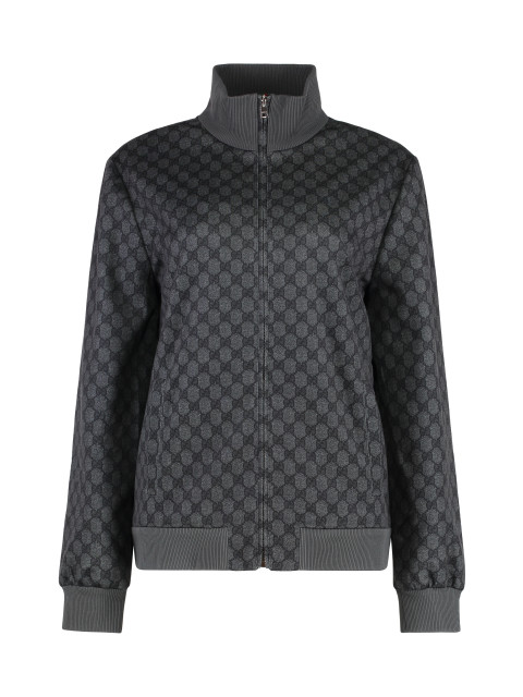 Cotton blend full-zip sweatshirt
