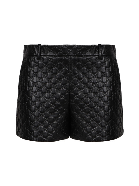 Leather shorts with GG embossing