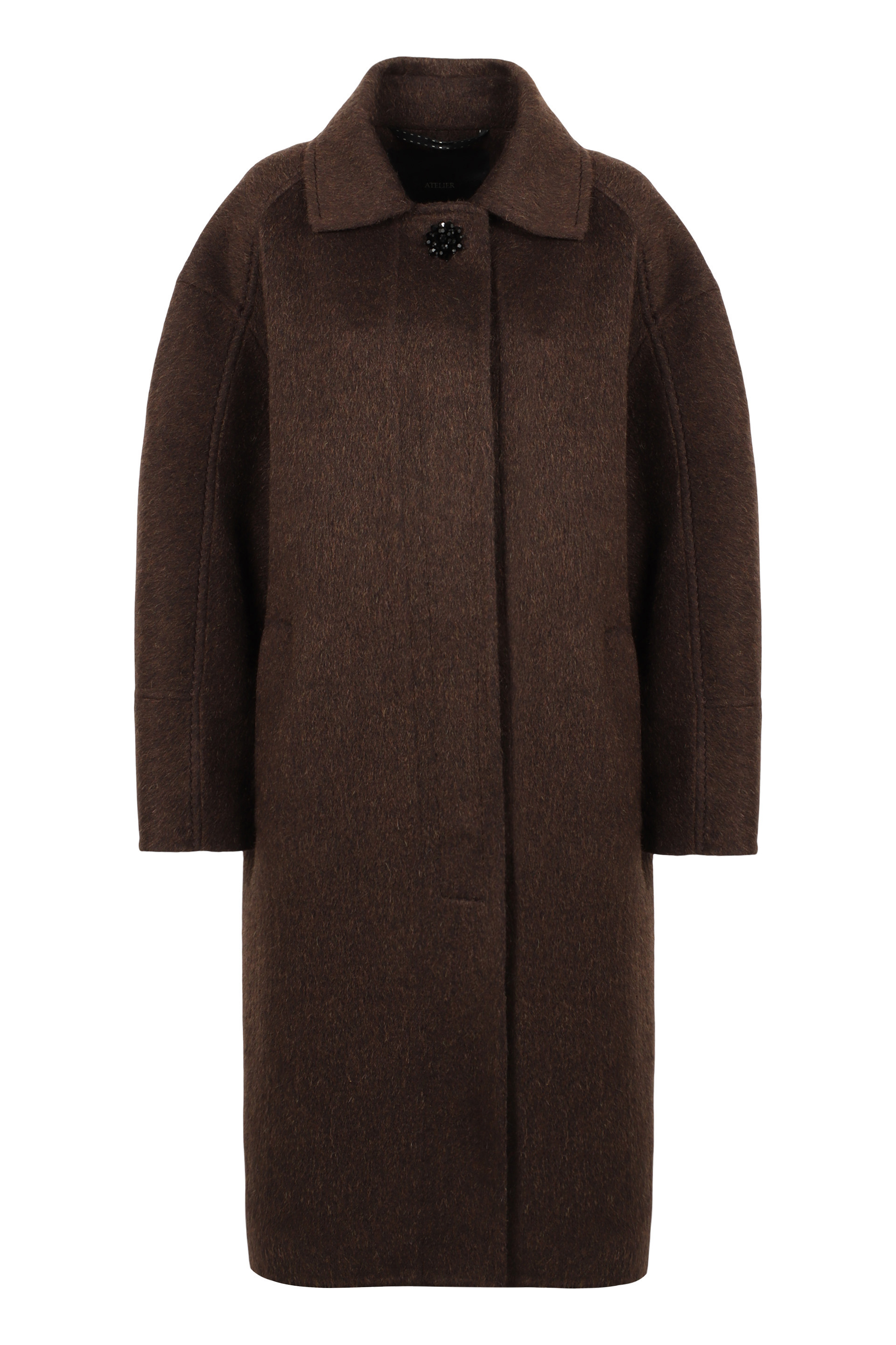 Cocoon coat made of wool and mohair