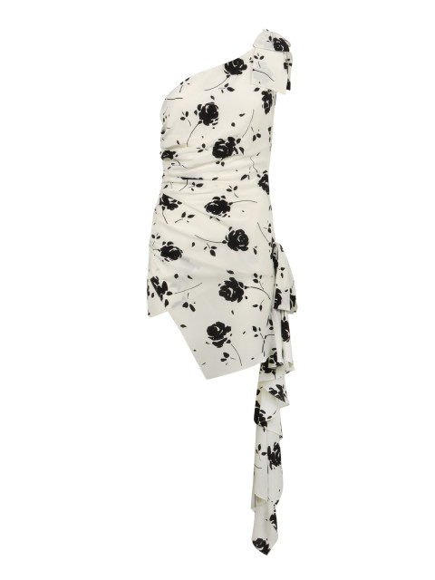 One-shoulder floral dress