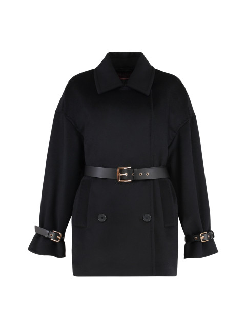 Pausa double-breasted virgin wool coat