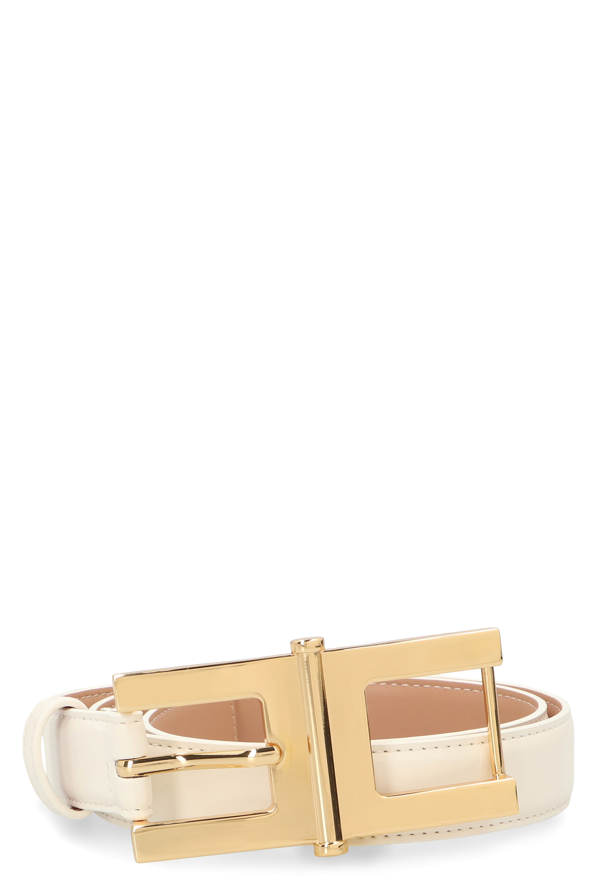Belt with logo buckle