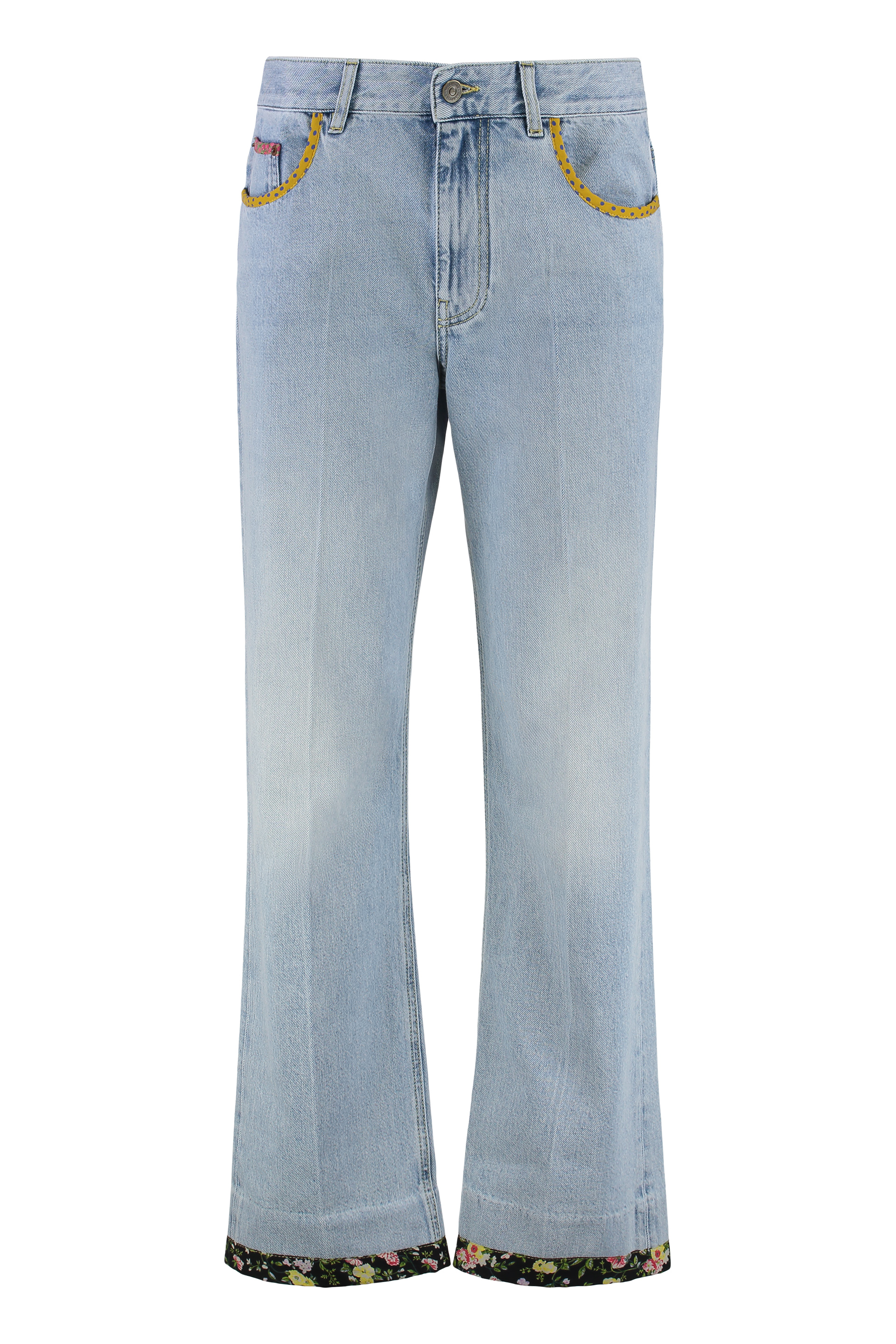 5-pocket straight-leg jeans