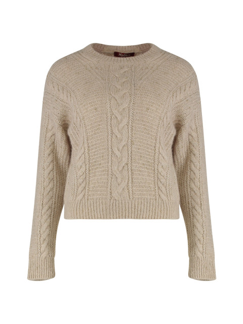 Boxy sweater in blended alpaca