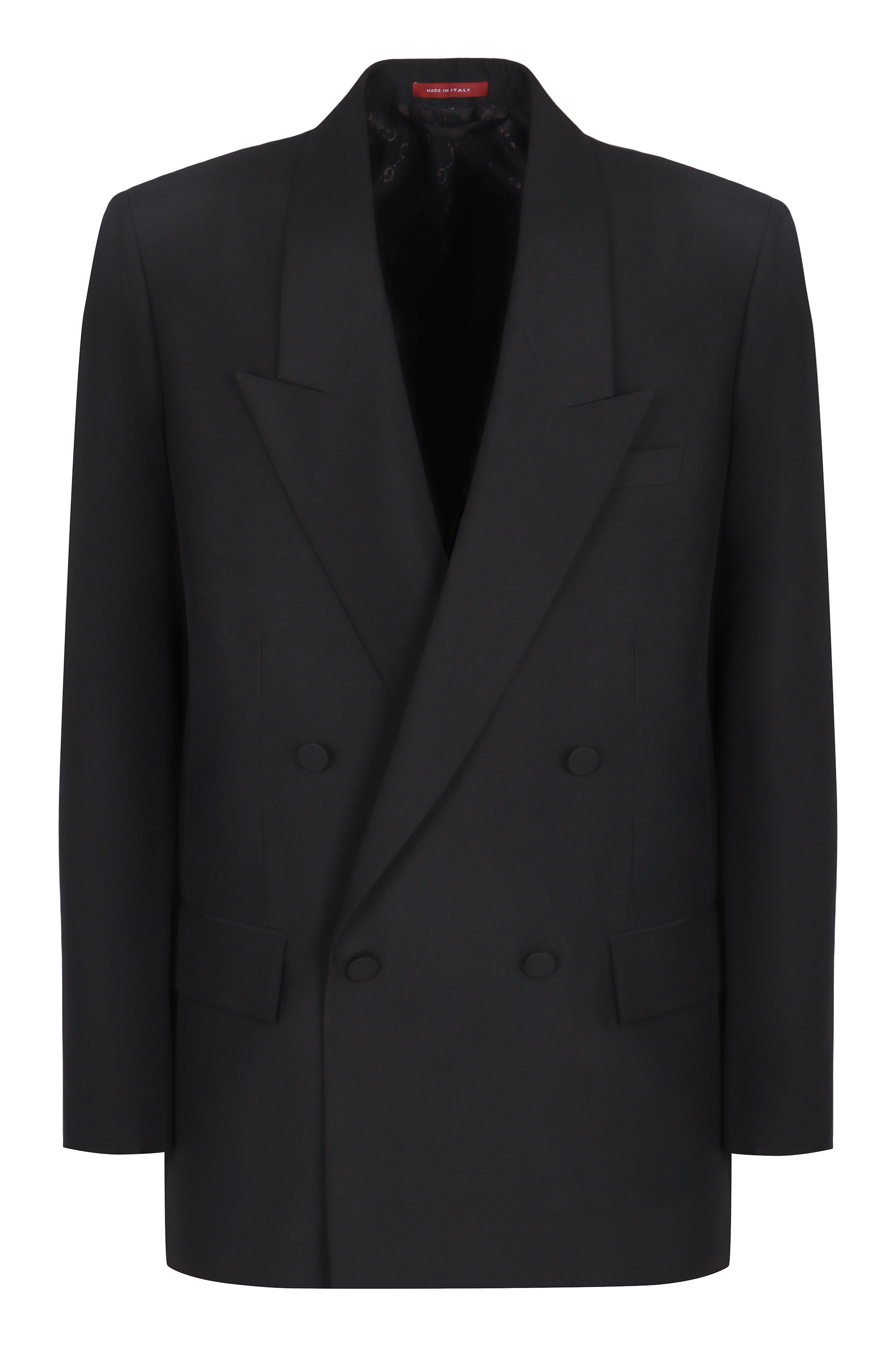 Double-breasted jacket in technical panama