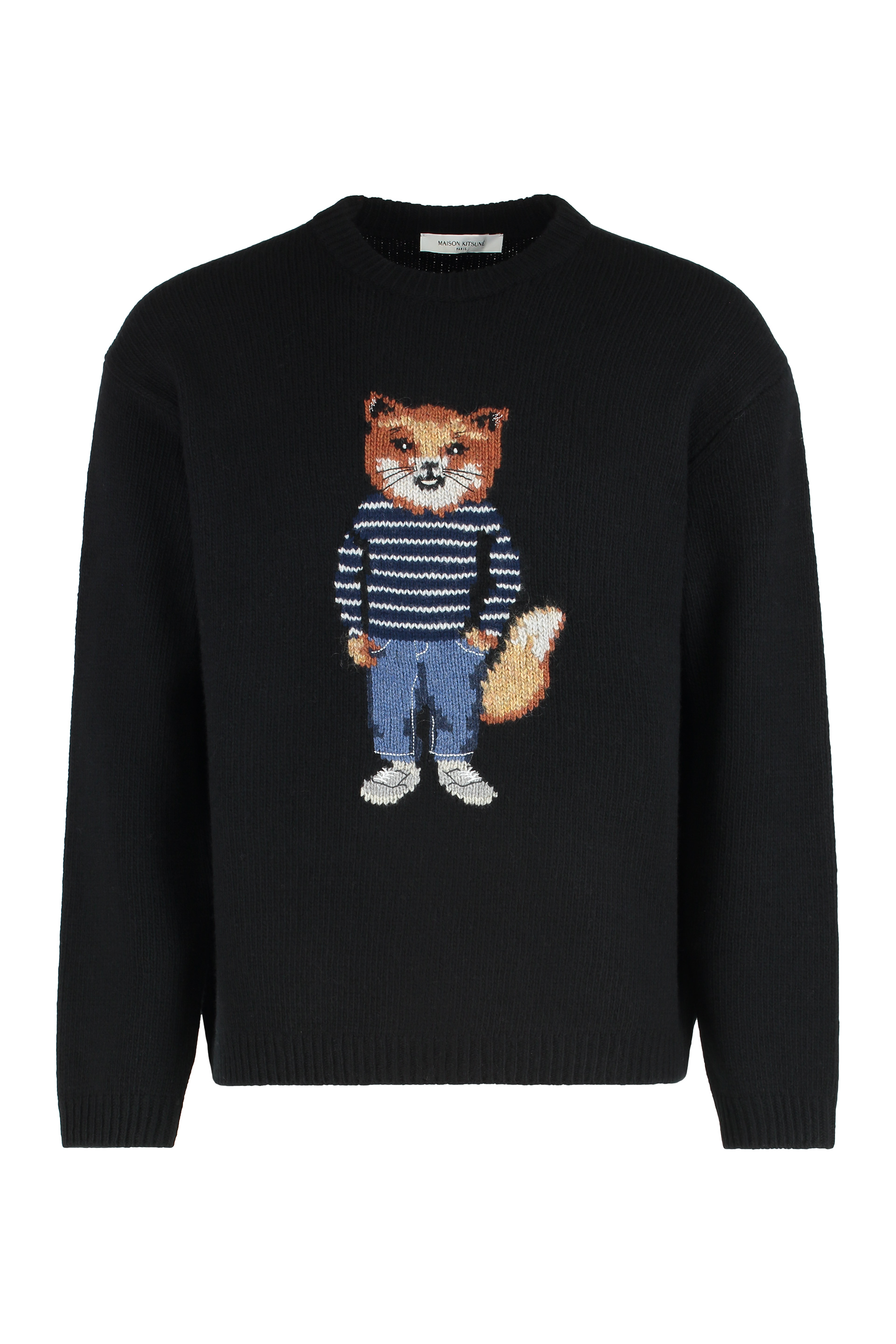 Sweater with round neck in wool