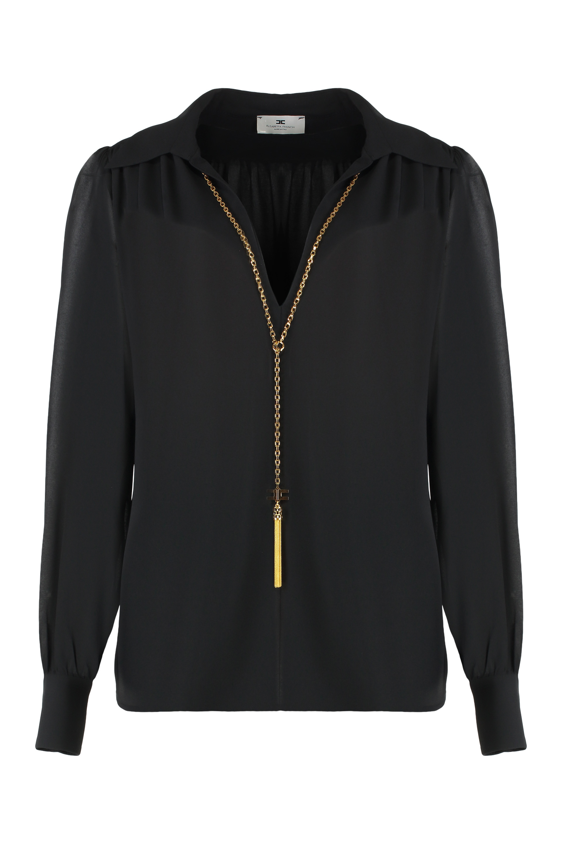 Shirt in georgette with necklace