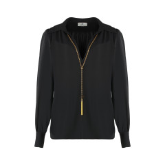 Shirt in georgette with necklace