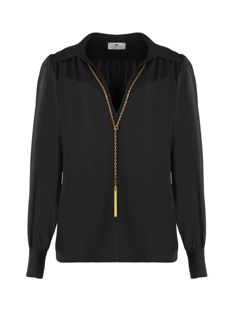 Shirt in georgette with necklace