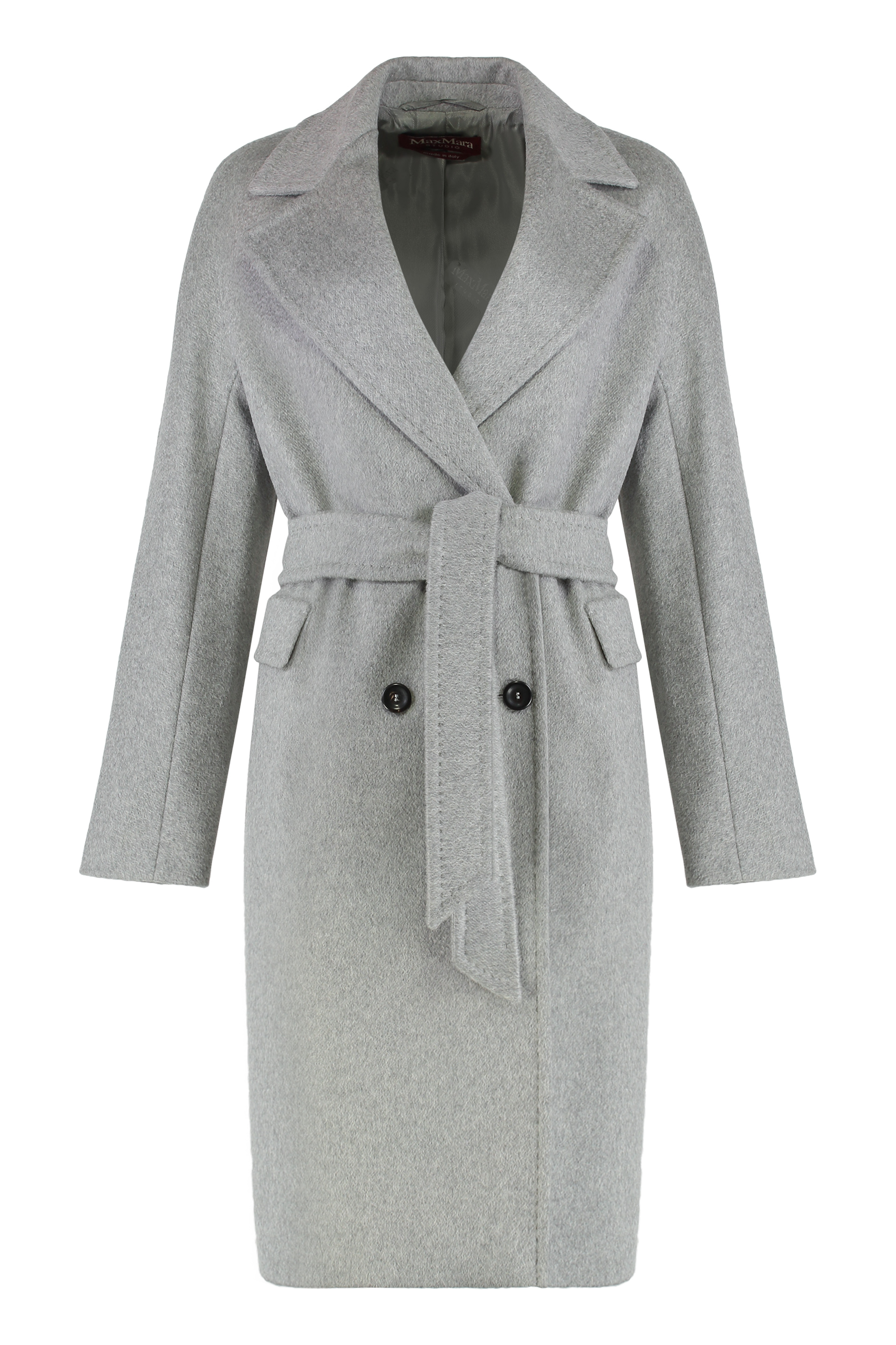 Double-breasted coat in cashmere blend