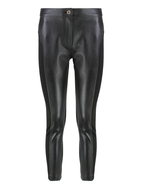 "Leather and stretch fabric pants"