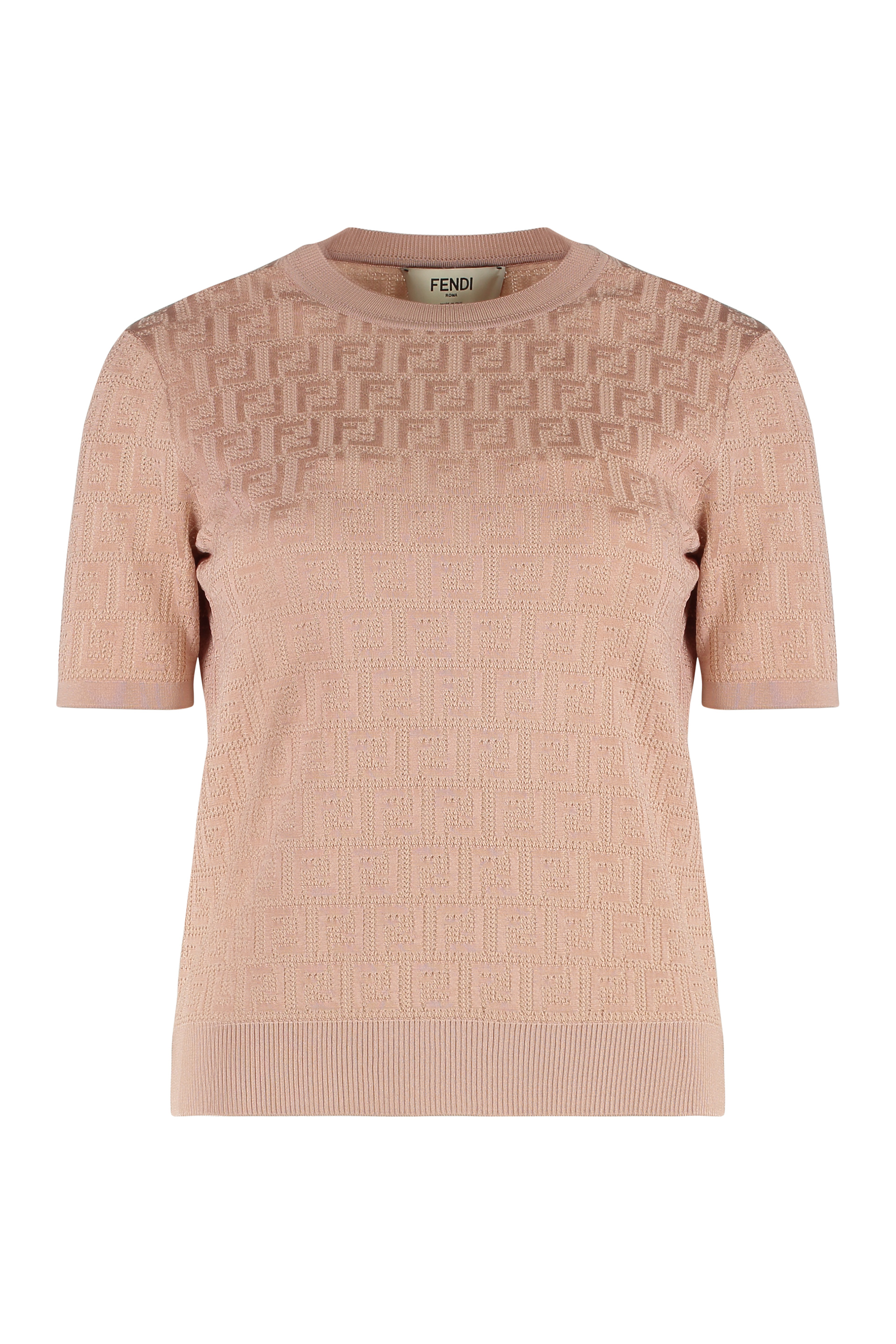 Jacquard knit t-shirt