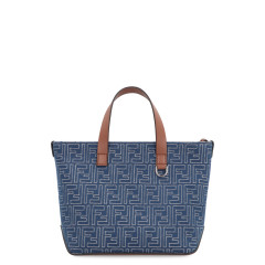 Canvas and leather shopping bag