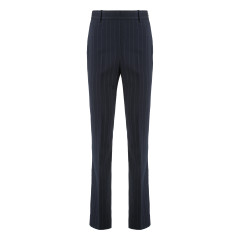 Straight chalk-striped trousers in wool blend