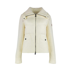 Quilted wool cardigan with zip
