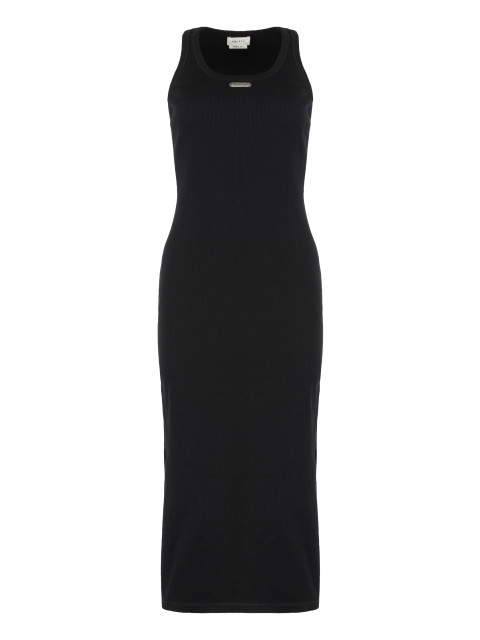 Midi dress in ribbed cotton