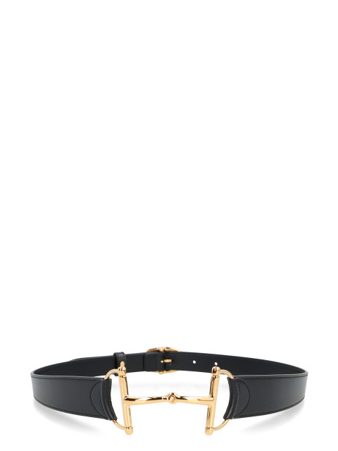 Belt in leather with clamp