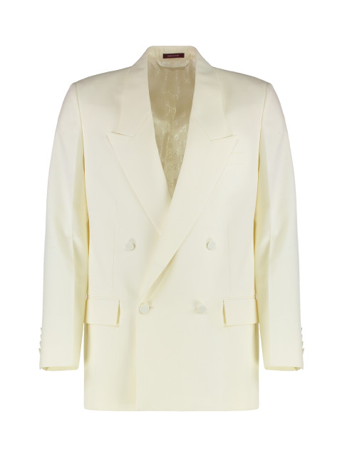 Double-breasted jacket in technical Panama