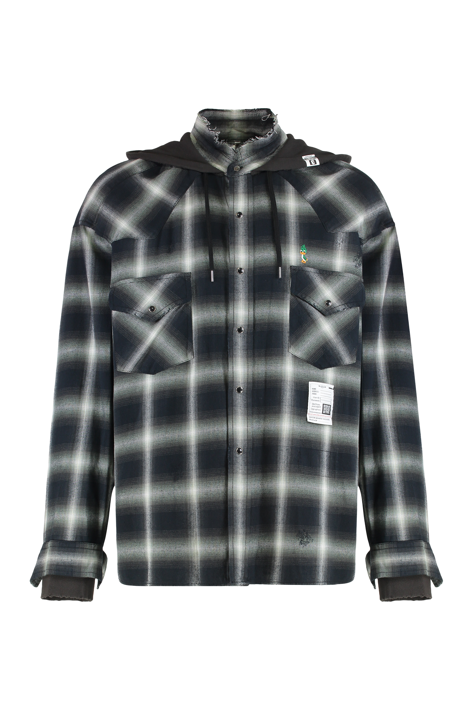 Checked shirt with hood