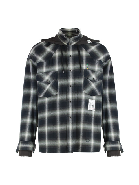 Checked shirt with hood