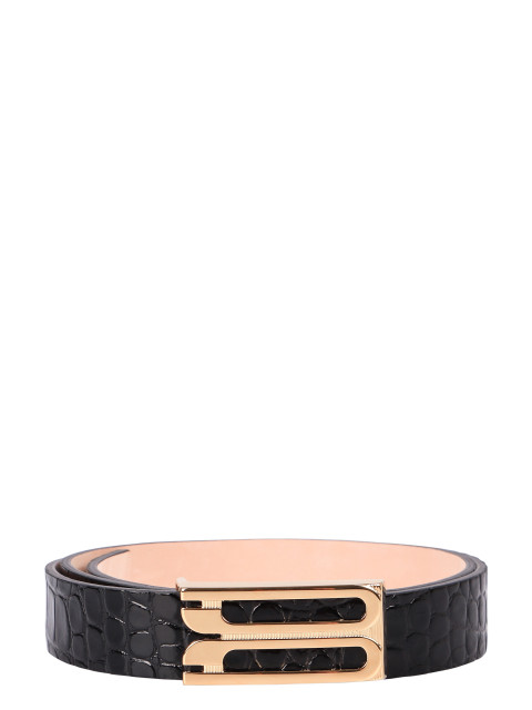Jumbo Frame belt in printed leather
