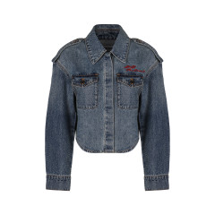 Denim jacket with rhinestones