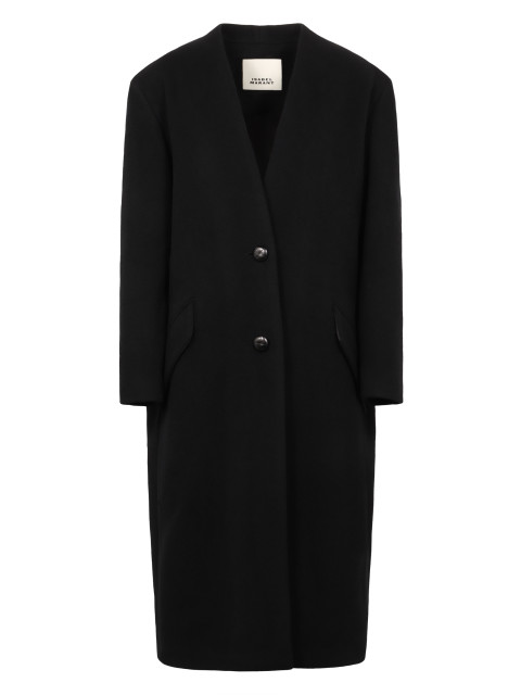 Single-breasted wool coat
