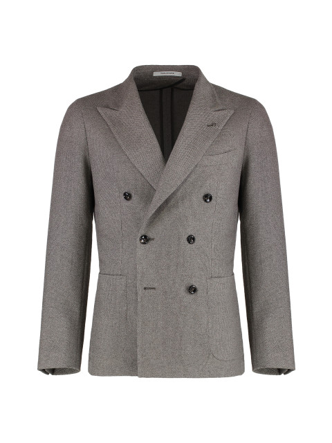 Double-breasted wool and silk jacket