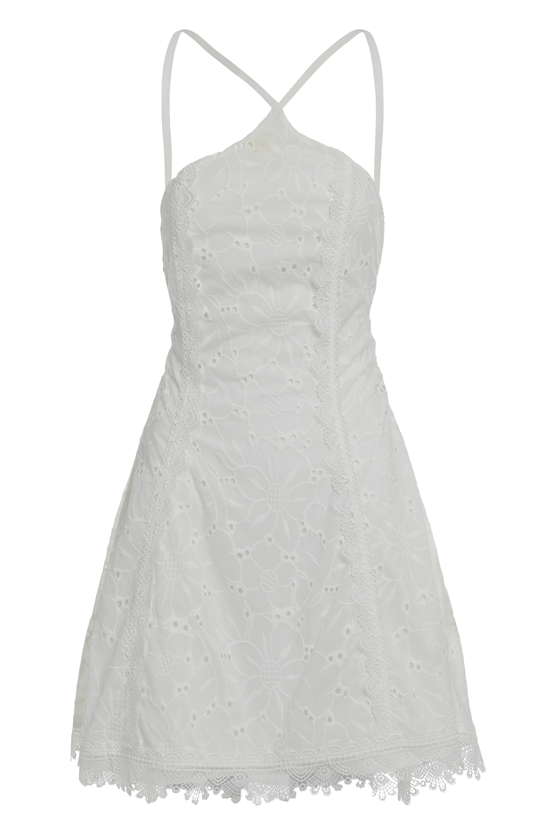 Macramé lace mini dress