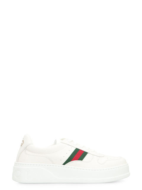 Sneakers platform in leather