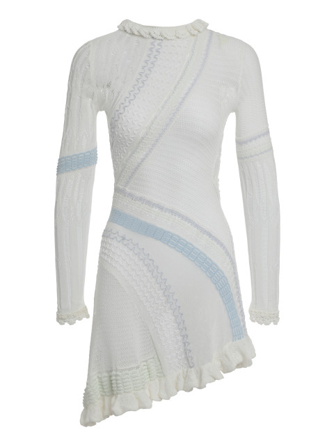 Knitted dress with long sleeves