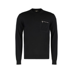 Sweater with a round neck in virgin wool