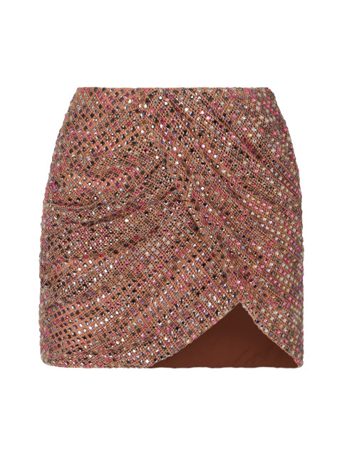 Net skirt with rhinestones