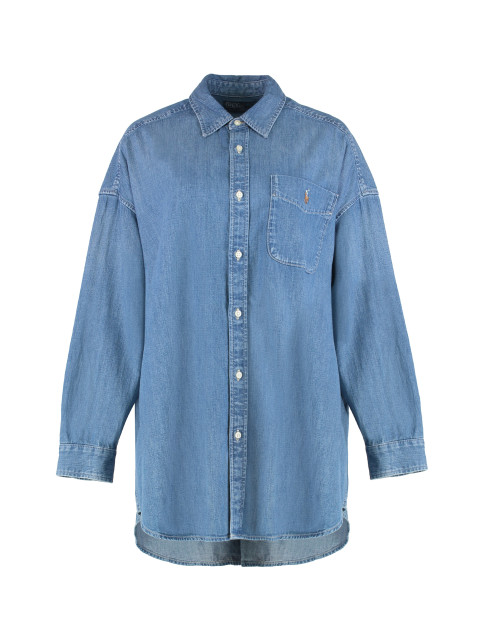 Oversized denim shirt