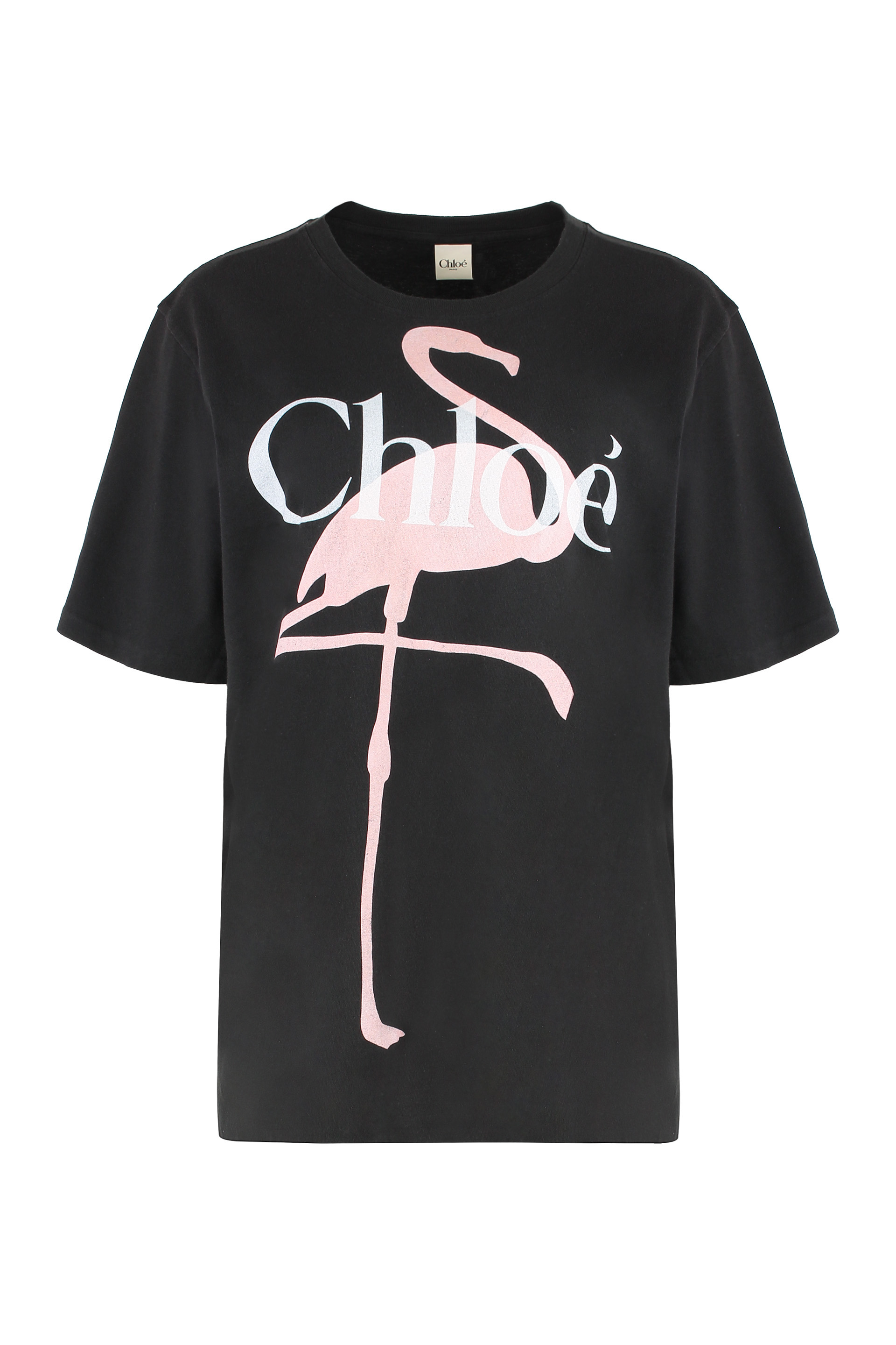 Loose t-shirt with logo in cotton jersey