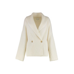 Sweater in draped knit in mixed wool