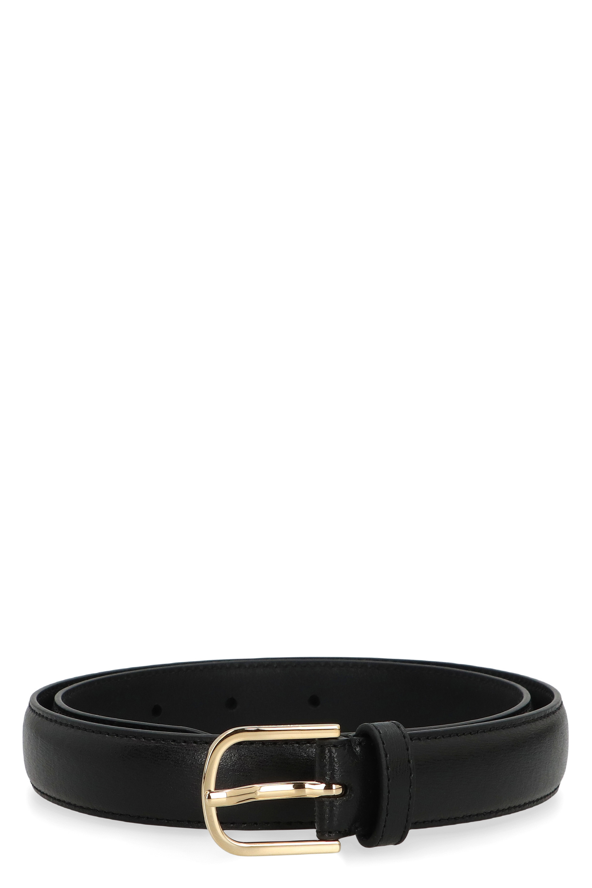Black leather belt